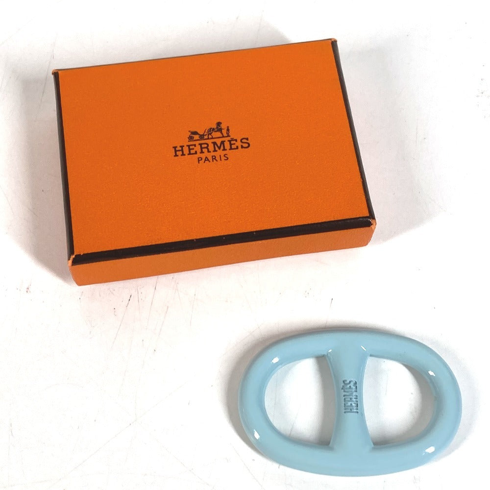 HERMES Chaine d'Ancre โลโก้ เครื่องประดับ ห่วงผ้าพันคอ โลหะ ยูนิเซ็กส์ สีฟ้าอ่อน