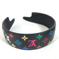LOUIS VUITTON M96121 โมโนแกรมมัลติคัลเลอร์ LVxTM Takashi Murakami แถบคาดศีรษะ LV Outline แถบคาดศีรษะ เครื่องประดับผม ที่คาดผม ผ้าแคนวาสลายโมโนแกรมมัลติคัลเลอร์สำหรับผู้หญิง สี Noir ดำ