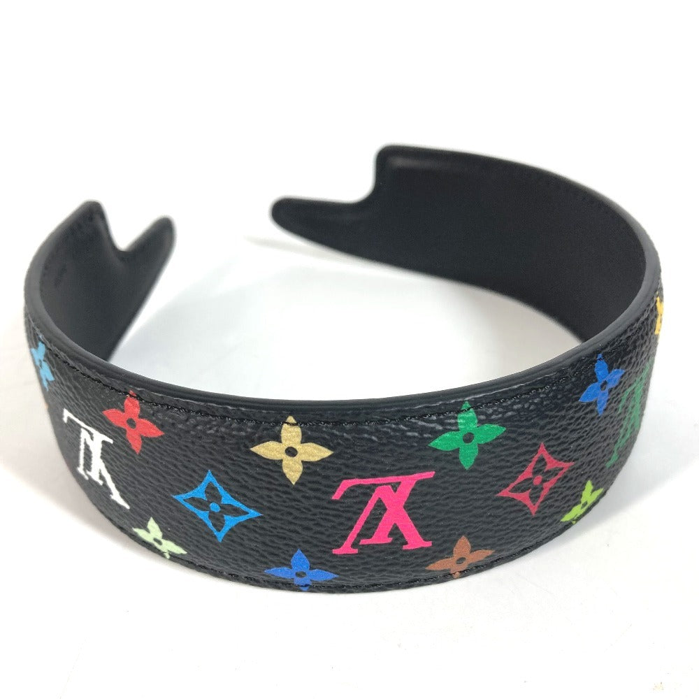 LOUIS VUITTON M96121 โมโนแกรมมัลติคัลเลอร์ LVxTM Takashi Murakami แถบคาดศีรษะ LV Outline แถบคาดศีรษะ เครื่องประดับผม ที่คาดผม ผ้าแคนวาสลายโมโนแกรมมัลติคัลเลอร์สำหรับผู้หญิง สี Noir ดำ