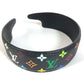 LOUIS VUITTON M96121 โมโนแกรมมัลติคัลเลอร์ LVxTM Takashi Murakami แถบคาดศีรษะ LV Outline แถบคาดศีรษะ เครื่องประดับผม ที่คาดผม ผ้าแคนวาสลายโมโนแกรมมัลติคัลเลอร์สำหรับผู้หญิง สี Noir ดำ