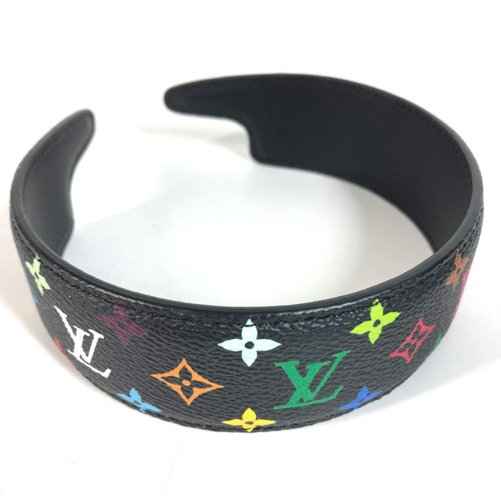 LOUIS VUITTON M96121 โมโนแกรมมัลติคัลเลอร์ LVxTM Takashi Murakami แถบคาดศีรษะ LV Outline แถบคาดศีรษะ เครื่องประดับผม ที่คาดผม ผ้าแคนวาสลายโมโนแกรมมัลติคัลเลอร์สำหรับผู้หญิง สี Noir ดำ