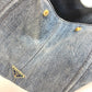PRADA B1872B Canapa Logo กระเป๋าถือ/กระเป๋าสะพาย/กระเป๋าโท้ท ผ้ายีนส์ ยูนิเซ็กส์ สีน้ำเงิน