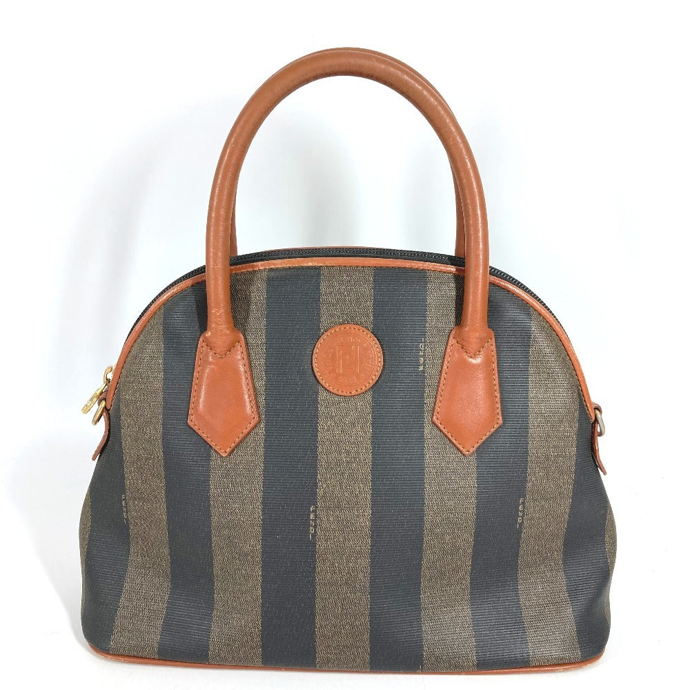 FENDI Vintage Pecan Bag Tote Bag Handbag PVC/Leather Women's Khaki