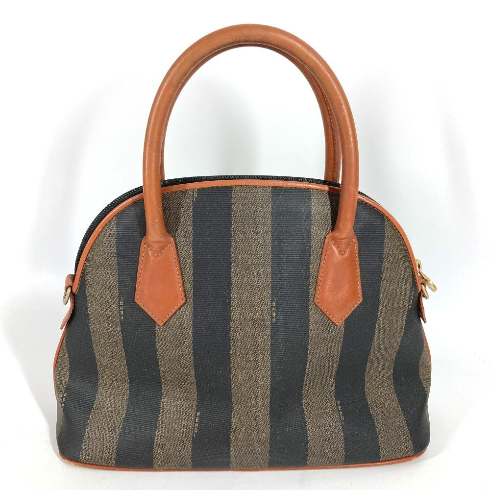 FENDI Vintage Pecan Bag Tote Bag Handbag PVC/Leather Women's Khaki