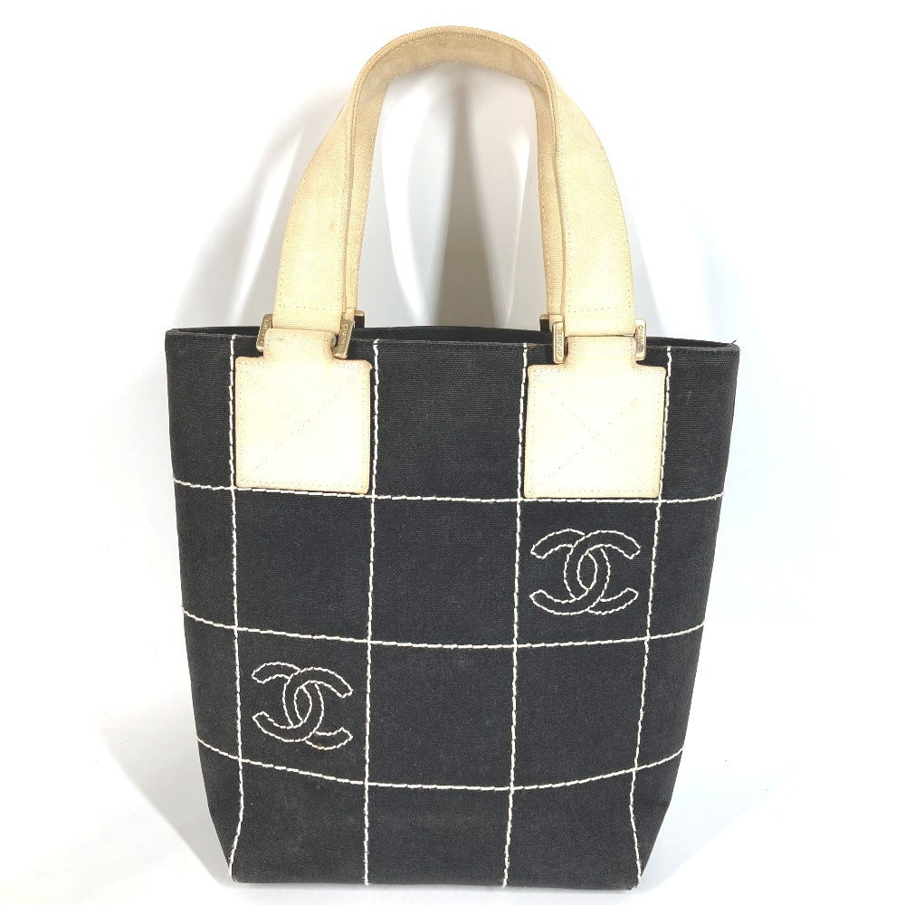 CHANEL กระเป๋าถือ กระเป๋าสะพาย กระเป๋าโท้ท CC Coco Mark Logo Cotton สีดำ Unisex