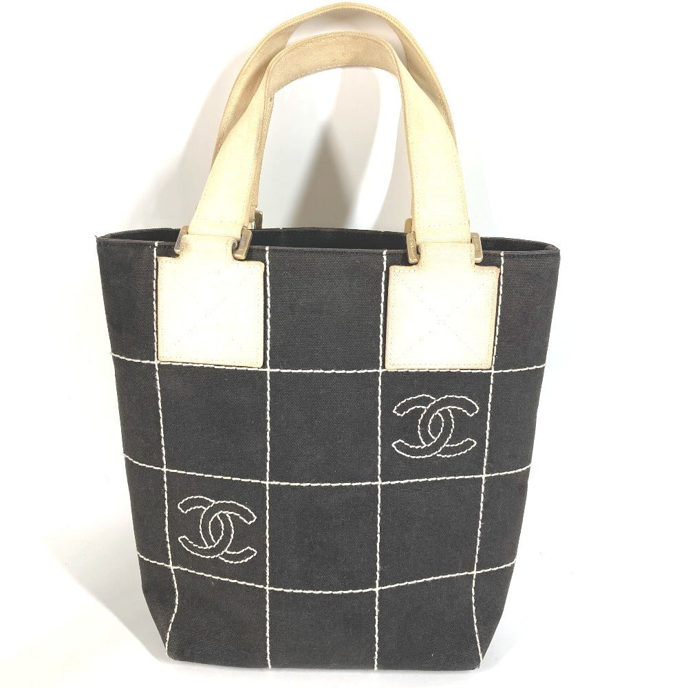 CHANEL กระเป๋าถือ กระเป๋าสะพาย กระเป๋าโท้ท CC Coco Mark Logo Cotton สีดำ Unisex
