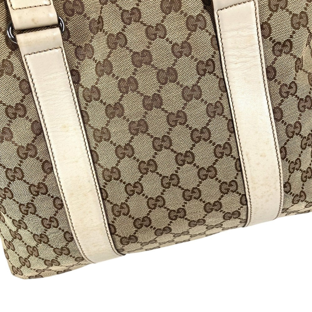 GUCCI 145971 GG Logo Shoulder Bag Tote Bag Shoulder Bag GG Canvas/Leather Unisex White