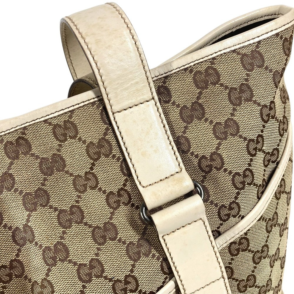 GUCCI 145971 GG Logo Shoulder Bag Tote Bag Shoulder Bag GG Canvas/Leather Unisex White