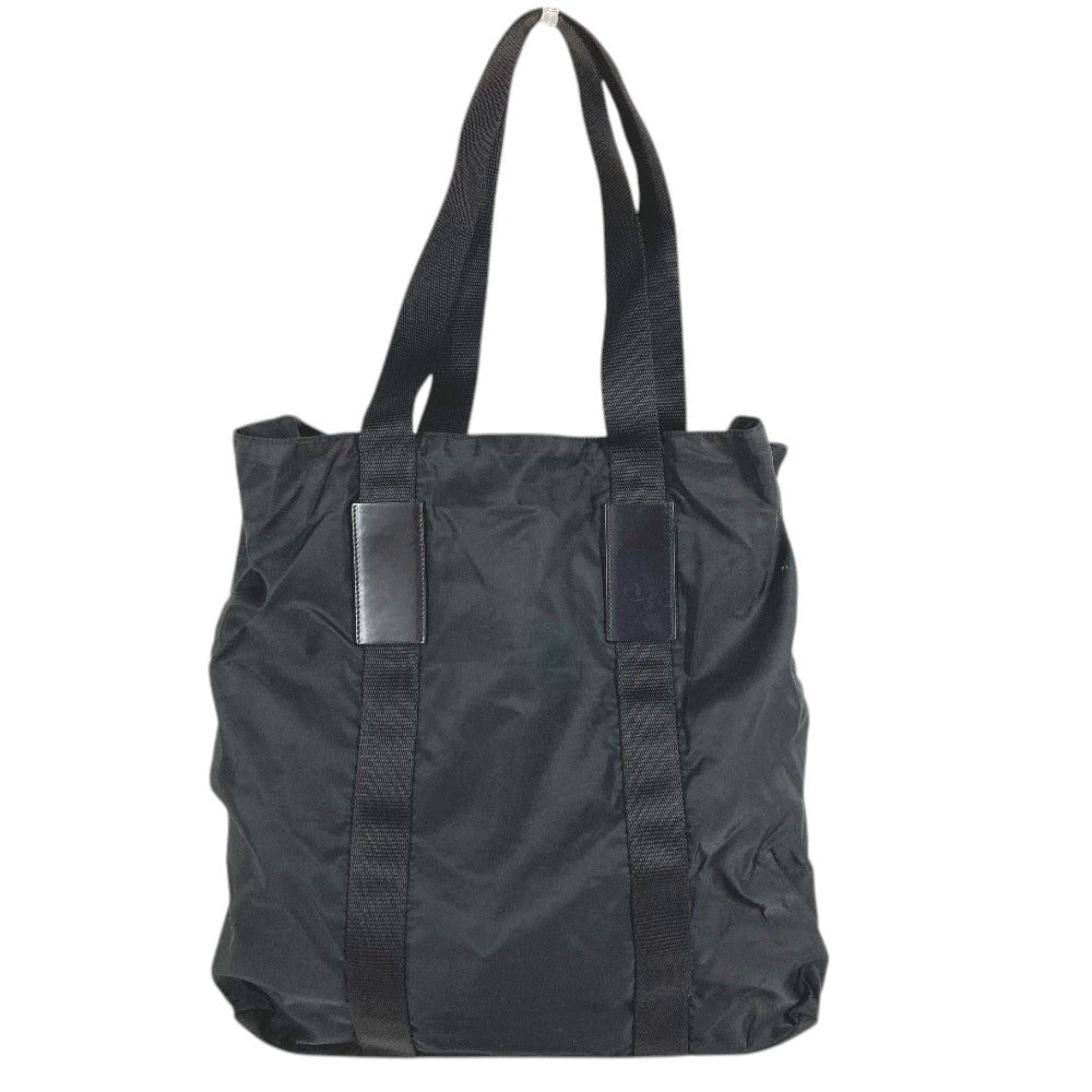 PRADA Triangle Logo Plate Bag Tote Bag Shoulder Bag Vertical Tote Handbag Nylon Unisex Black