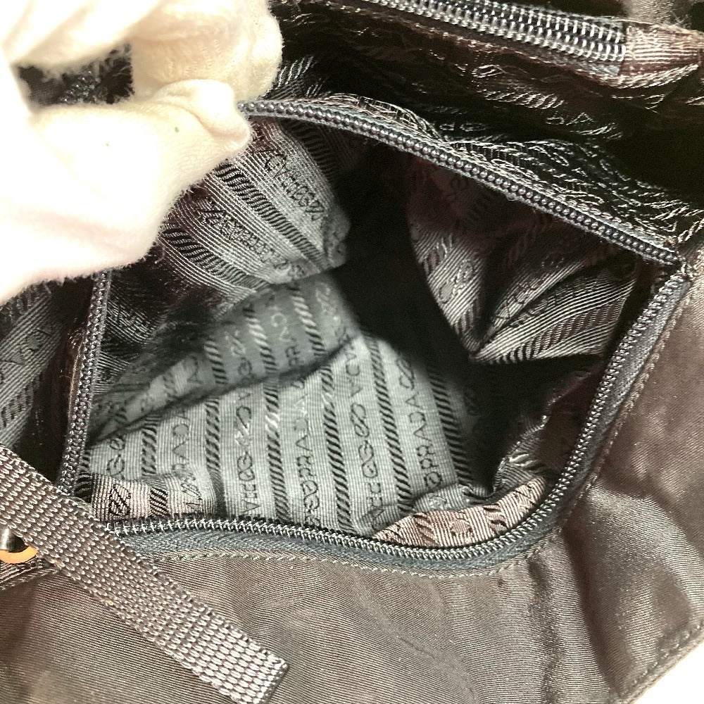PRADA Triangle Logo Plate Bag Tote Bag Shoulder Bag Vertical Tote Handbag Nylon Unisex Black