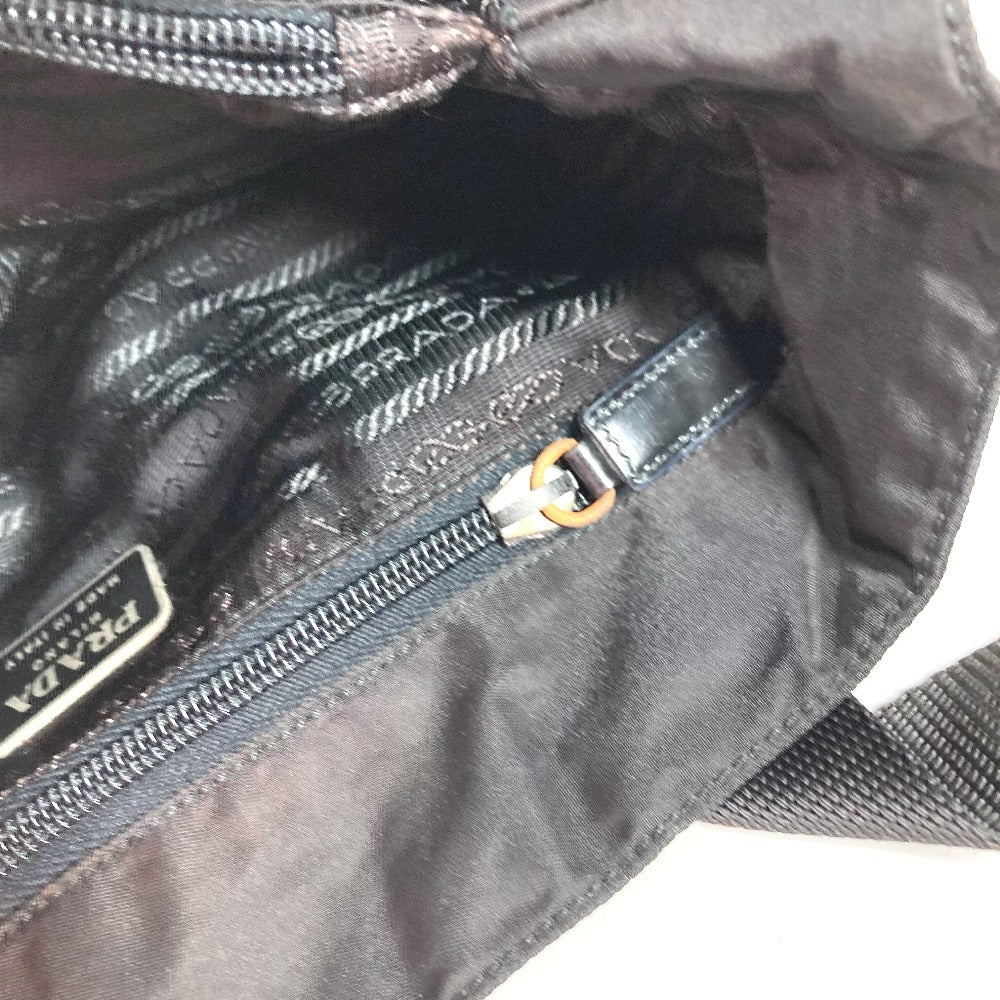 PRADA Triangle Logo Plate Bag Tote Bag Shoulder Bag Vertical Tote Handbag Nylon Unisex Black
