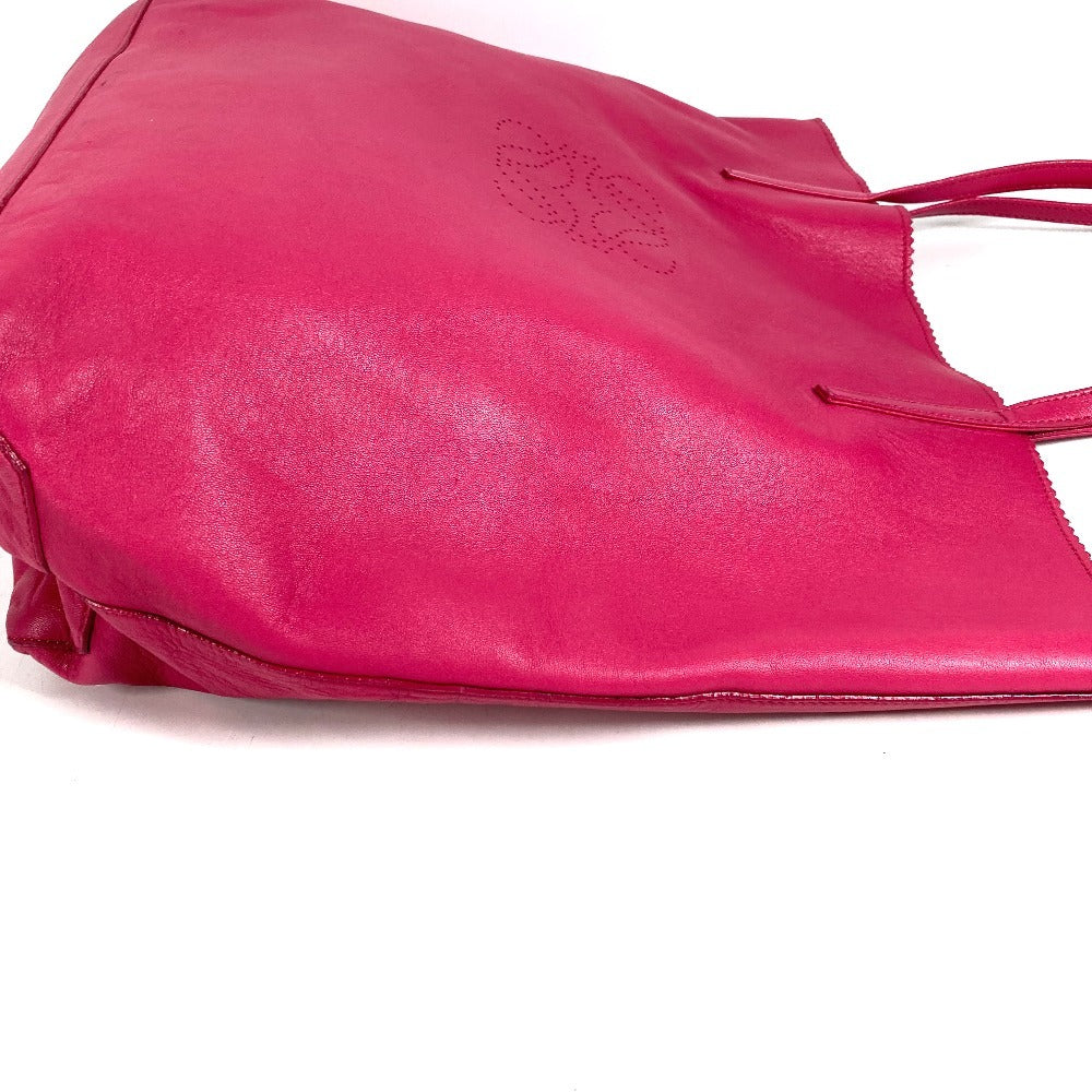 LOEWE Nappa Anagram Logo Shoulder Bag Tote Bag with Tassel Fringe Leather Women's Pink