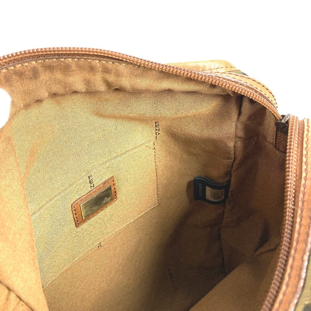 FENDI ズッカ ロゴ カバン 斜め掛け ポシェット ショルダーバッグ ナイロンキャンバス/レザー ユニセックス ブラウン