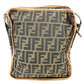 FENDI ズッカ ロゴ カバン 斜め掛け ポシェット ショルダーバッグ ナイロンキャンバス/レザー ユニセックス ブラウン