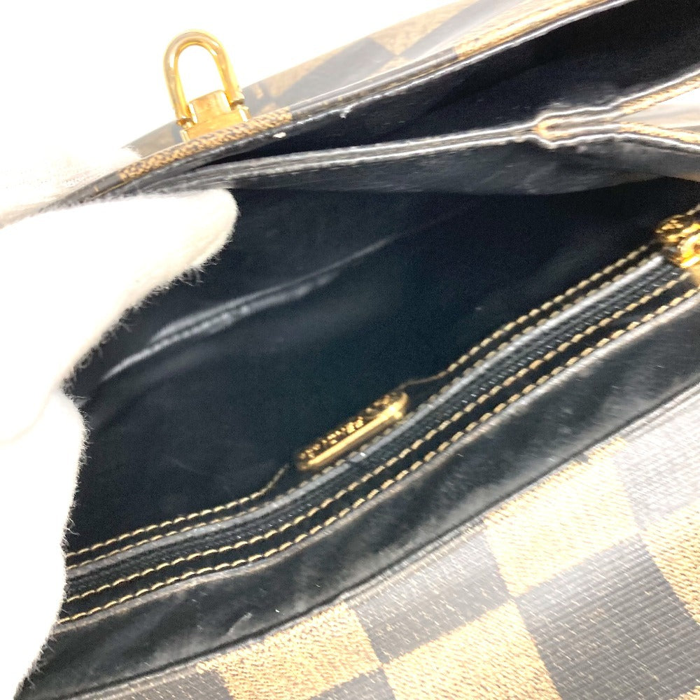 FENDI Vintage Pequin Logo Bag Tote Bag Handbag Leather/PVC Unisex Brown