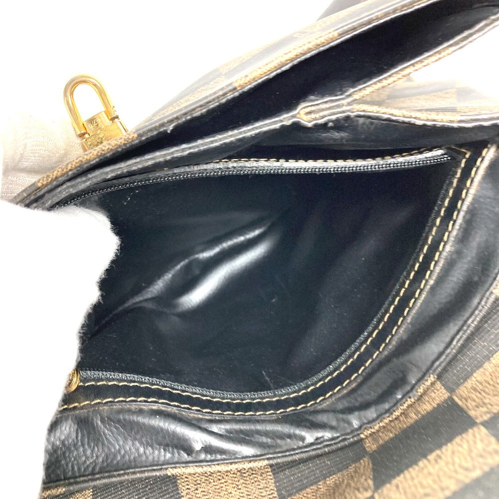 FENDI Vintage Pequin Logo Bag Tote Bag Handbag Leather/PVC Unisex Brown