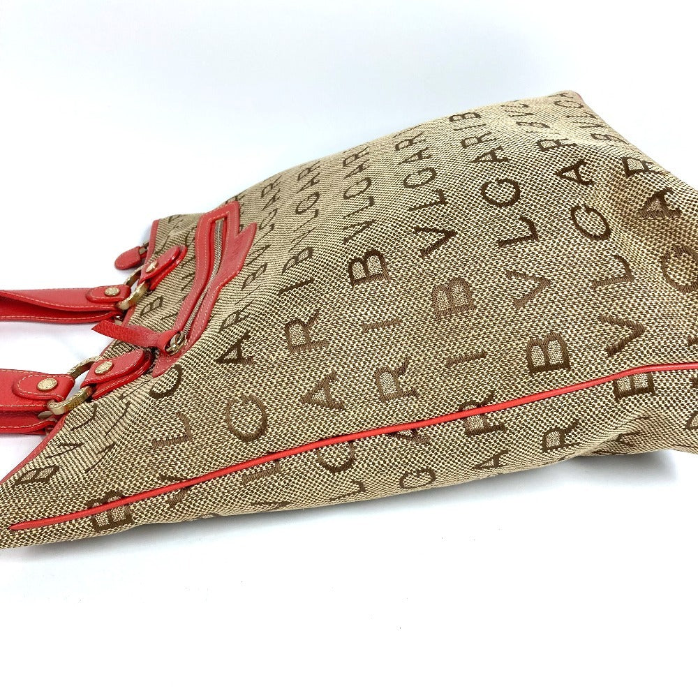BVLGARI Logomania Logo Vertical Shoulder Bag Tote Bag Shoulder Bag Leather/Canvas Unisex Beige