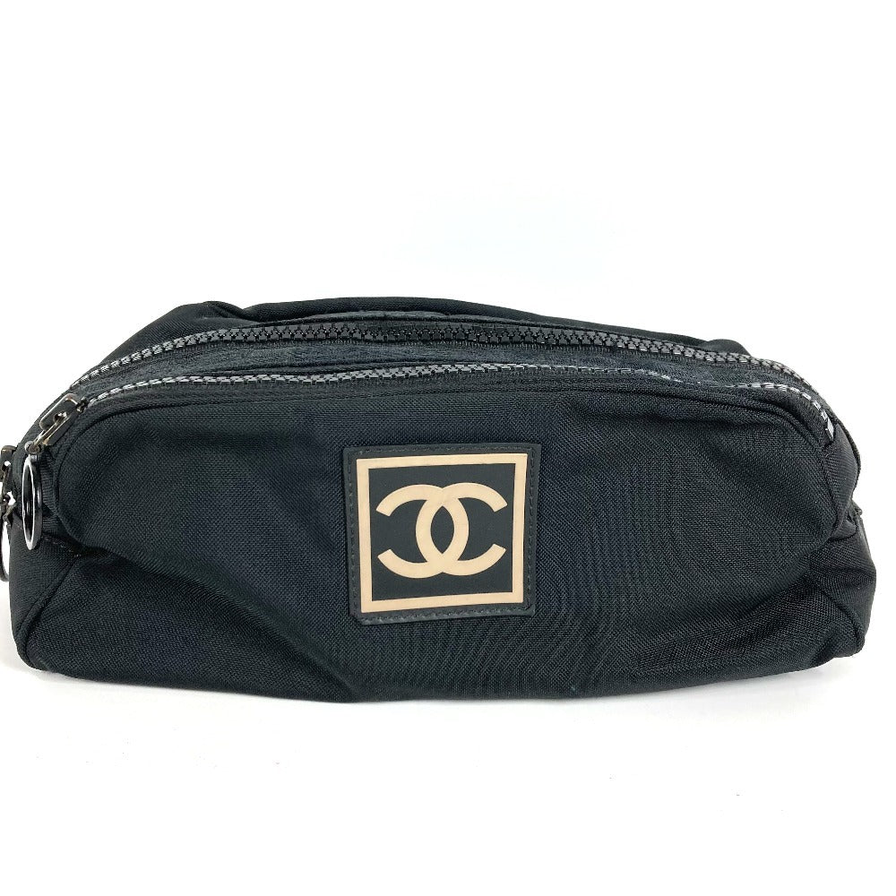 CHANEL Bag Sports CC Coco Mark Pouch Clutch Bag Second Bag Nylon Canvas Unisex Black