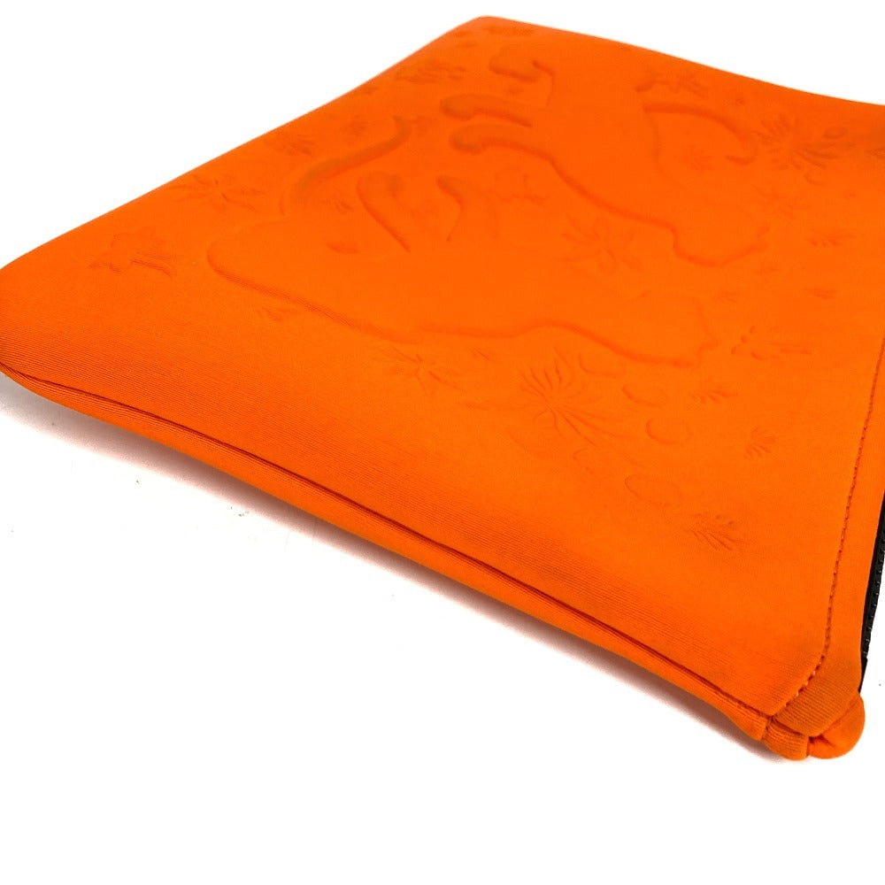 HERMES Leopard NeoBain MM NeoBain MM Clutch Bag Handbag Makeup Pouch Multi Pouch Pouch Polyamide Unisex Orange