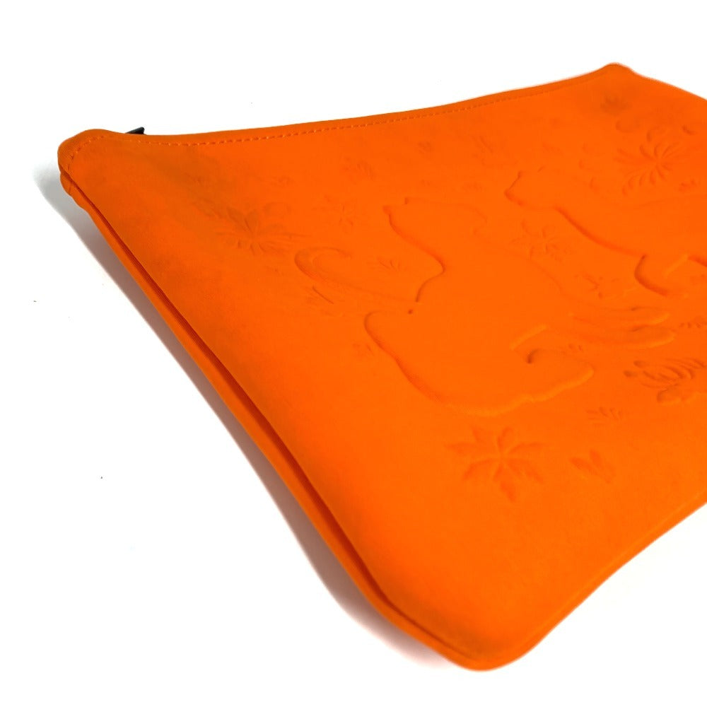 HERMES Leopard NeoBain MM NeoBain MM Clutch Bag Handbag Makeup Pouch Multi Pouch Pouch Polyamide Unisex Orange