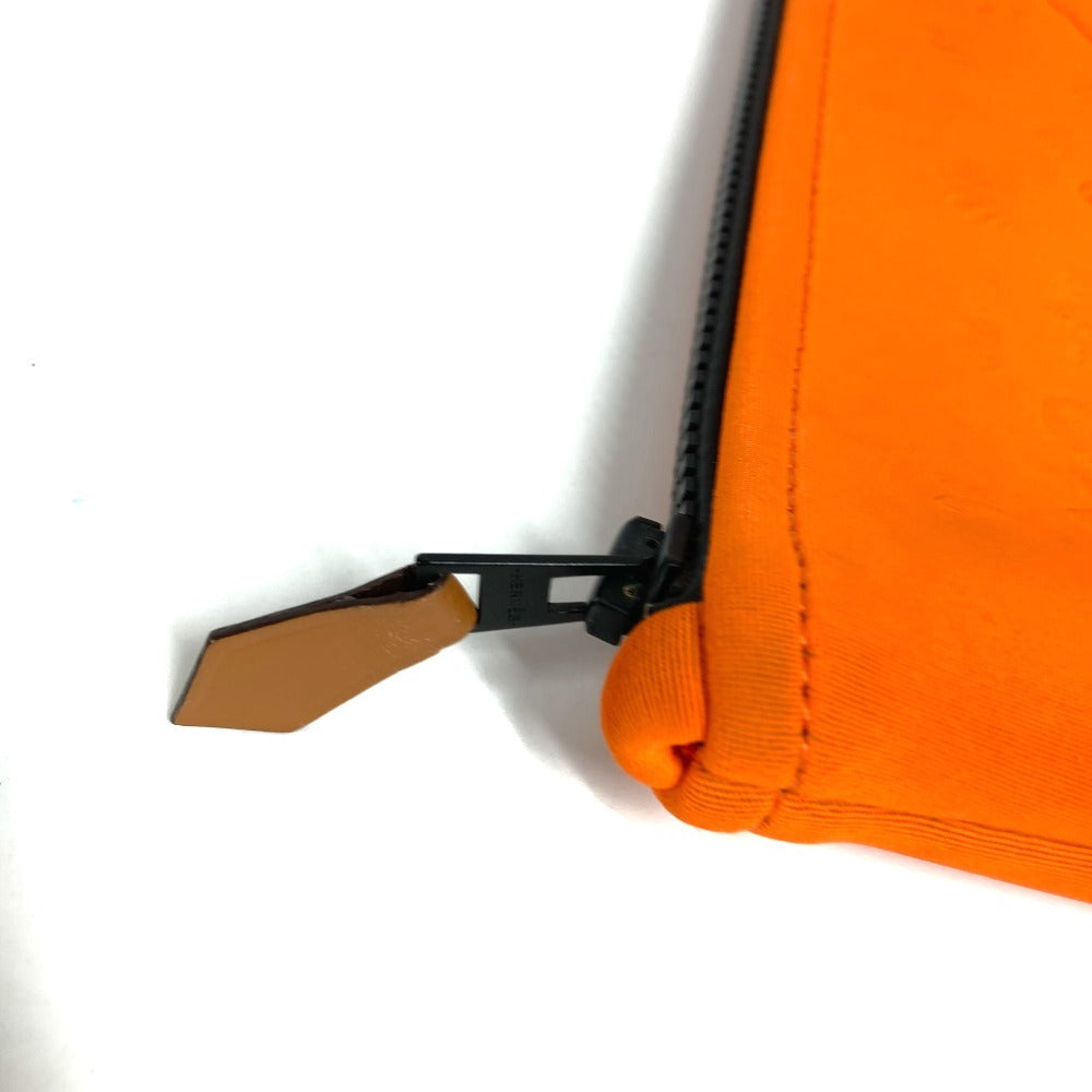 HERMES Leopard NeoBain MM NeoBain MM Clutch Bag Handbag Makeup Pouch Multi Pouch Pouch Polyamide Unisex Orange