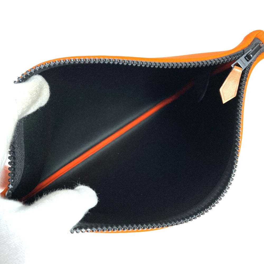 HERMES Leopard NeoBain MM NeoBain MM Clutch Bag Handbag Makeup Pouch Multi Pouch Pouch Polyamide Unisex Orange