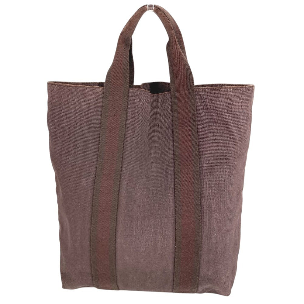 HERMES ハーフレザー フールトゥ カバス カバン トートバッグ ハンドバッグ レザー/キャンバス ユニセックス ブラウン