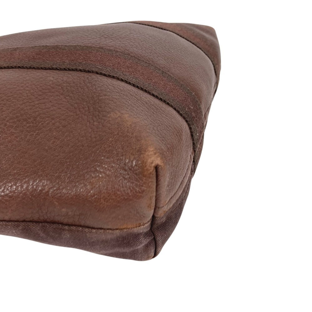 HERMES ハーフレザー フールトゥ カバス カバン トートバッグ ハンドバッグ レザー/キャンバス ユニセックス ブラウン
