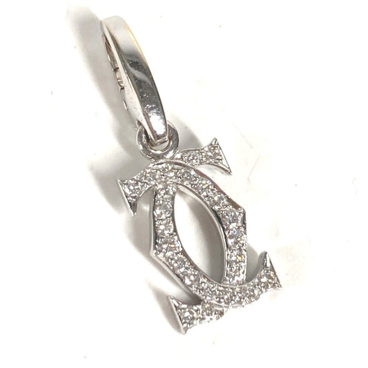 CARTIER ダイヤ K18 金 18K 2C チャーム 750 ダイヤモンド アクセサリー ジュエリー ネックレス ペンダントトップ WG750 レディース シルバー