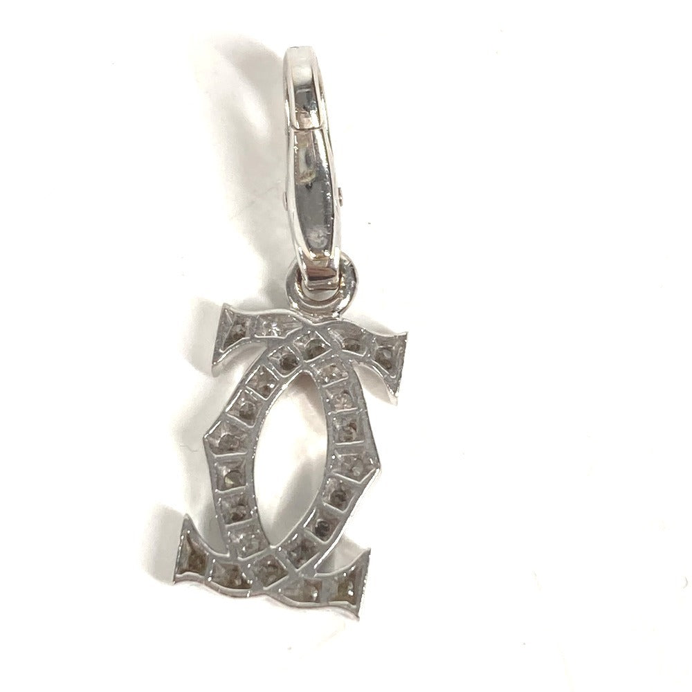 CARTIER ダイヤ K18 金 18K 2C チャーム 750 ダイヤモンド アクセサリー ジュエリー ネックレス ペンダントトップ WG750 レディース シルバー