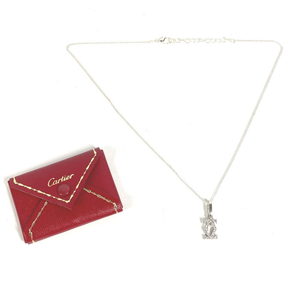 CARTIER ダイヤ K18 金 18K 2C チャーム 750 ダイヤモンド アクセサリー ジュエリー ネックレス ペンダントトップ WG750 レディース シルバー