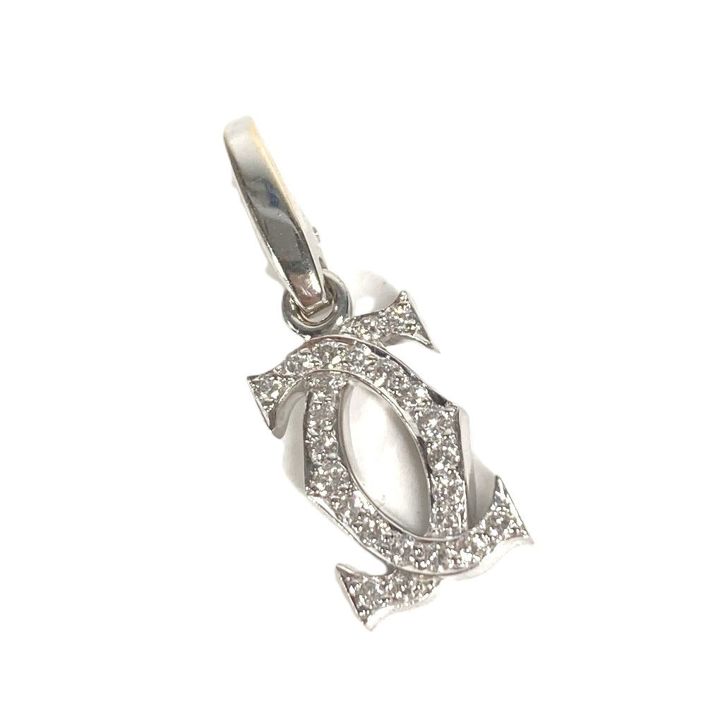 CARTIER ダイヤ K18 金 18K 2C チャーム 750 ダイヤモンド アクセサリー ジュエリー ネックレス ペンダントトップ WG750 レディース シルバー