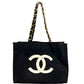 CHANEL ロゴ CC ココマーク カバン トートバッグ 肩掛け Wチェーン チェーンバッグ ショルダーバッグ キャンバス レディース ブラック