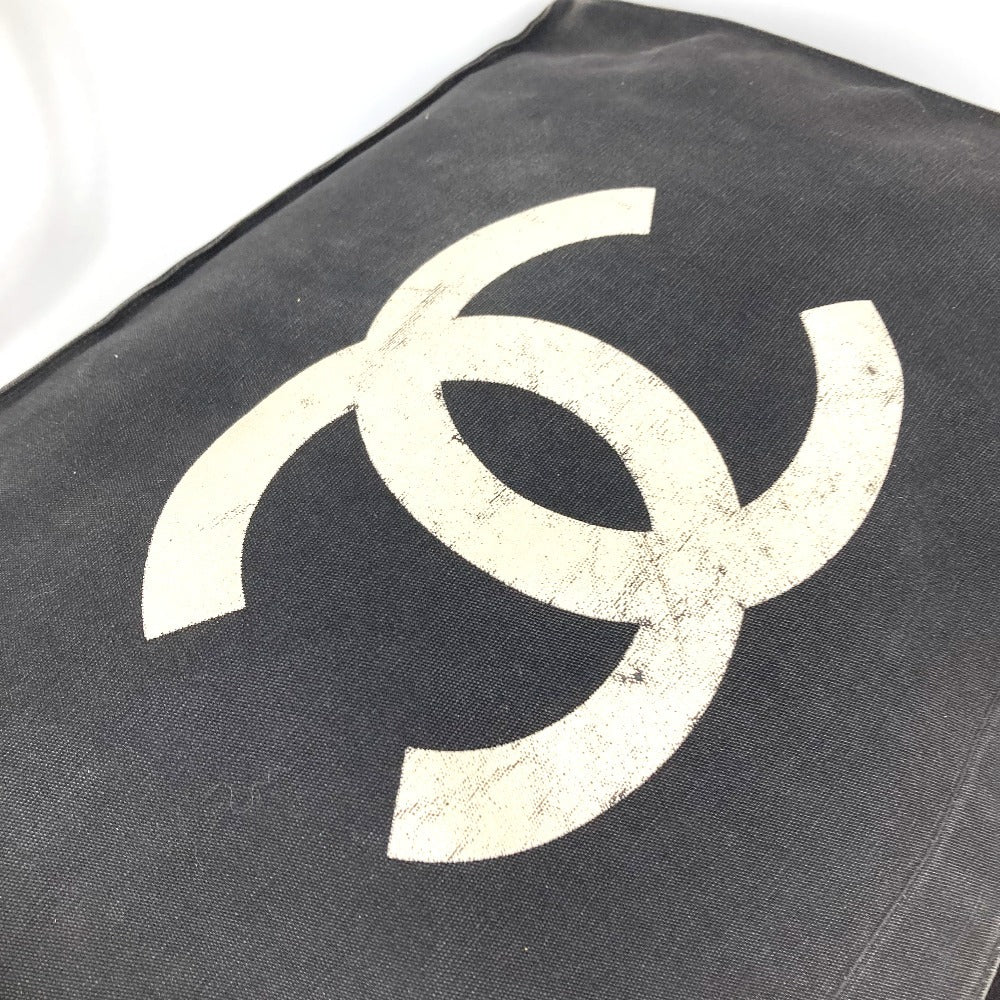 CHANEL ロゴ CC ココマーク カバン トートバッグ 肩掛け Wチェーン チェーンバッグ ショルダーバッグ キャンバス レディース ブラック