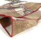 CHANEL ヴィンテージ ロゴ ステッチ CC ココマーク カバン フラップ Wチェーン 斜め掛け ショルダーバッグ ビニール ユニセックス ベージュ