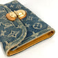 LOUIS VUITTON M95511 モノグラムデニム ポルト フォイユ アメリア ロングウォレット 3つ折り 長財布 モノグラムデニムキャンバス ユニセックス ブルー