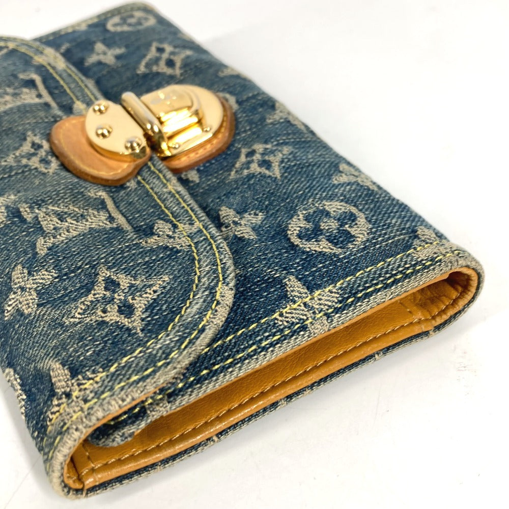 LOUIS VUITTON M95511 モノグラムデニム ポルト フォイユ アメリア ロングウォレット 3つ折り 長財布 モノグラムデニムキャンバス ユニセックス ブルー