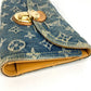 LOUIS VUITTON M95511 モノグラムデニム ポルト フォイユ アメリア ロングウォレット 3つ折り 長財布 モノグラムデニムキャンバス ユニセックス ブルー
