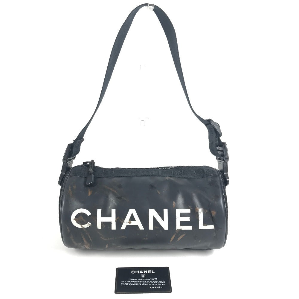 CHANEL スポーツ CC ココマーク ロゴ 筒形 ショルダーバッグ ワンショルダー セミショルダー ミニバッグ ショルダーバッグ ナイロン ユニセックス ブラック