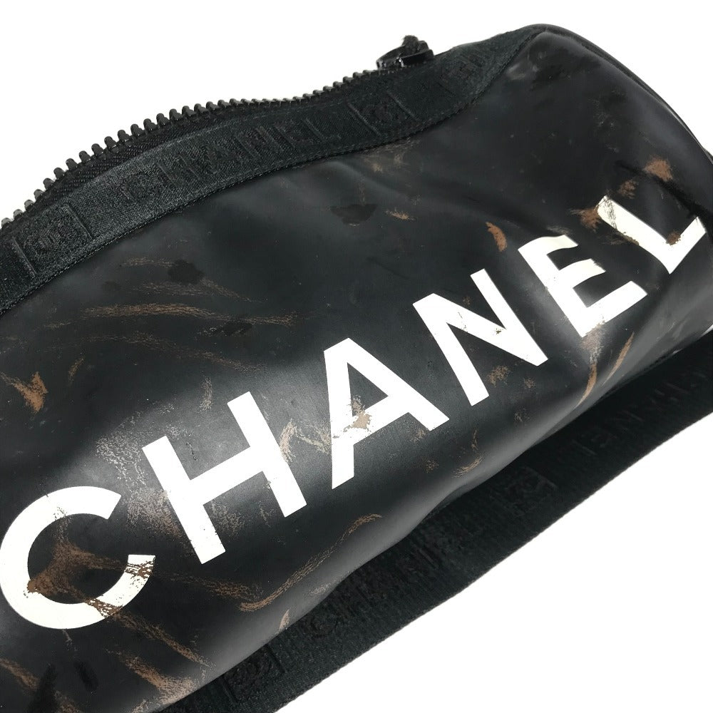 CHANEL スポーツ CC ココマーク ロゴ 筒形 ショルダーバッグ ワンショルダー セミショルダー ミニバッグ ショルダーバッグ ナイロン ユニセックス ブラック