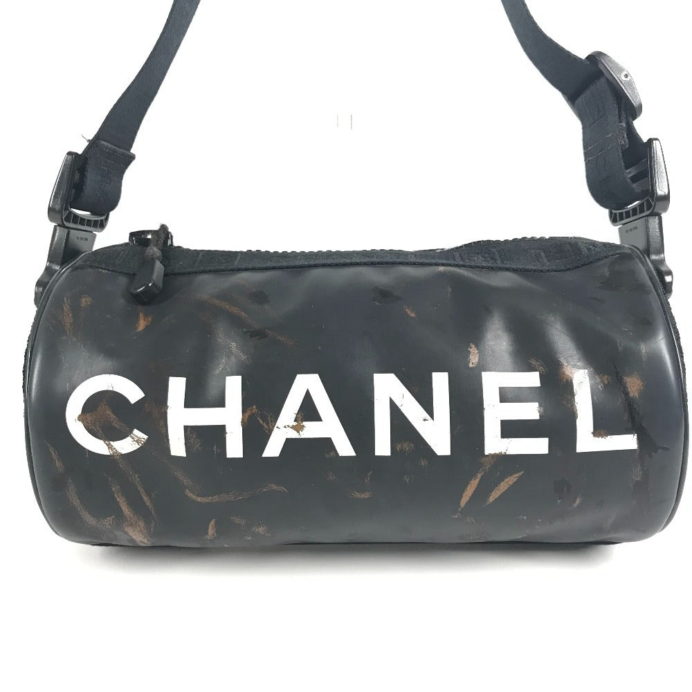 CHANEL スポーツ CC ココマーク ロゴ 筒形 ショルダーバッグ ワンショルダー セミショルダー ミニバッグ ショルダーバッグ ナイロン ユニセックス ブラック