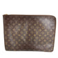 LOUIS VUITTON M53456 モノグラム ポッシュ ドキュマン カバン セカンドバッグ 書類ケース L字ファスナー クラッチバッグ モノグラムキャンバス ユニセックス ブラウン