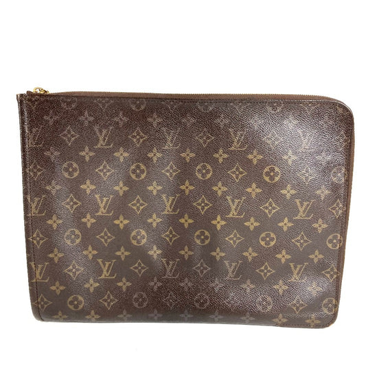 LOUIS VUITTON M53456 モノグラム ポッシュ ドキュマン カバン セカンドバッグ 書類ケース L字ファスナー クラッチバッグ モノグラムキャンバス ユニセックス ブラウン