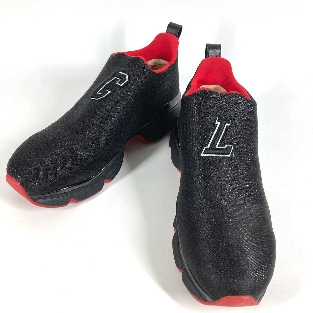 Christian Louboutin ロゴ CL スリッポン シューズ 靴 スニーカー キャンバス メンズ ブラック