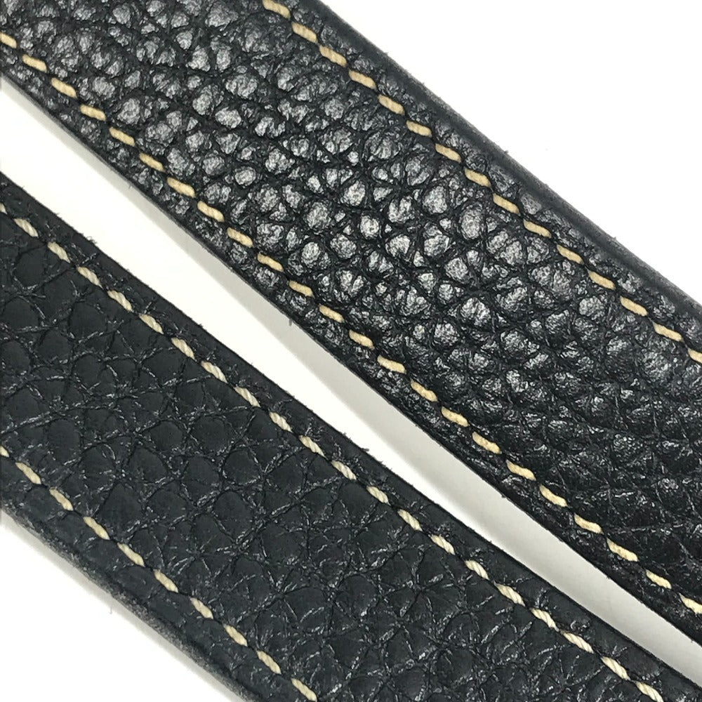 HERMES ステッチ カバセリエ46 カバセリエ 46 カバン トートバッグ 肩掛け ショルダーバッグ レザー ユニセックス ブラック