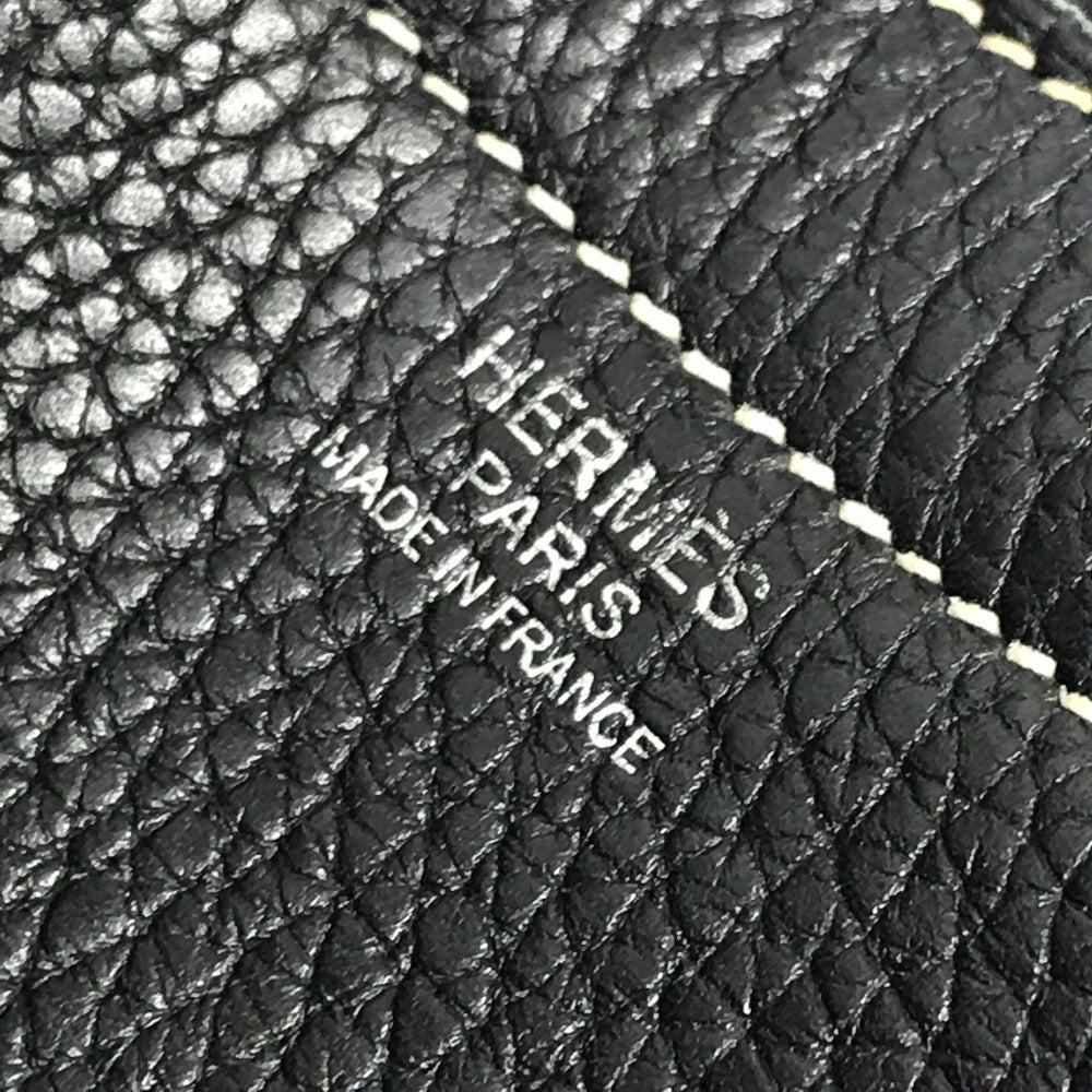HERMES ステッチ カバセリエ46 カバセリエ 46 カバン トートバッグ 肩掛け ショルダーバッグ レザー ユニセックス ブラック