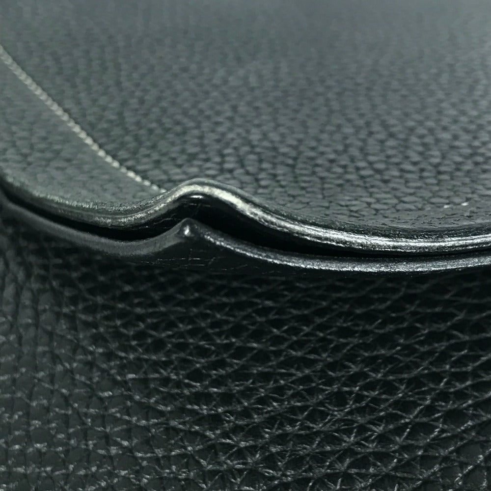 HERMES ステッチ カバセリエ46 カバセリエ 46 カバン トートバッグ 肩掛け ショルダーバッグ レザー ユニセックス ブラック