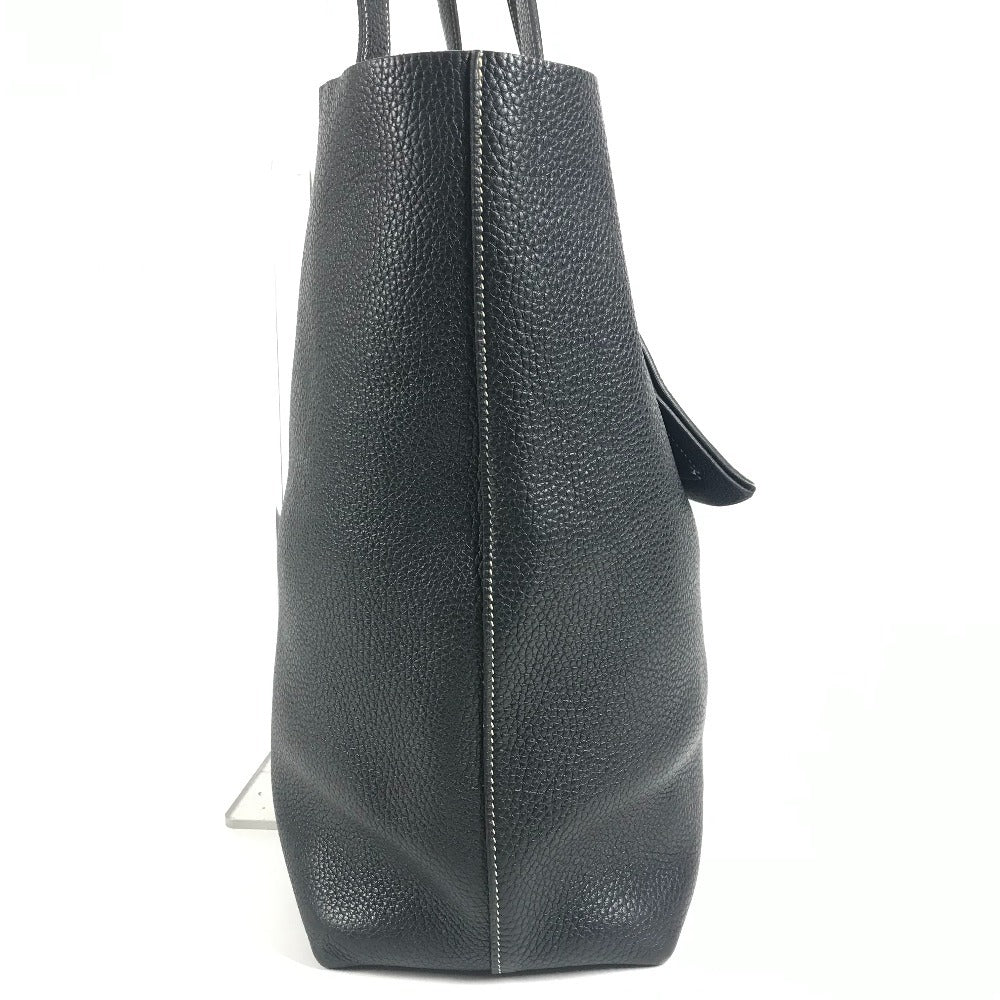 HERMES ステッチ カバセリエ46 カバセリエ 46 カバン トートバッグ 肩掛け ショルダーバッグ レザー ユニセックス ブラック