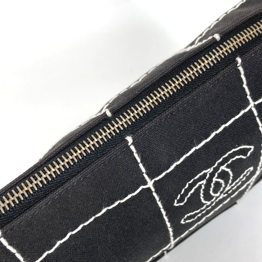 CHANEL チョコバー CC ココマーク ロゴ カバン 肩掛け ハンドバッグ バイカラー ショルダーバッグ キャンバス ユニセックス ブラック