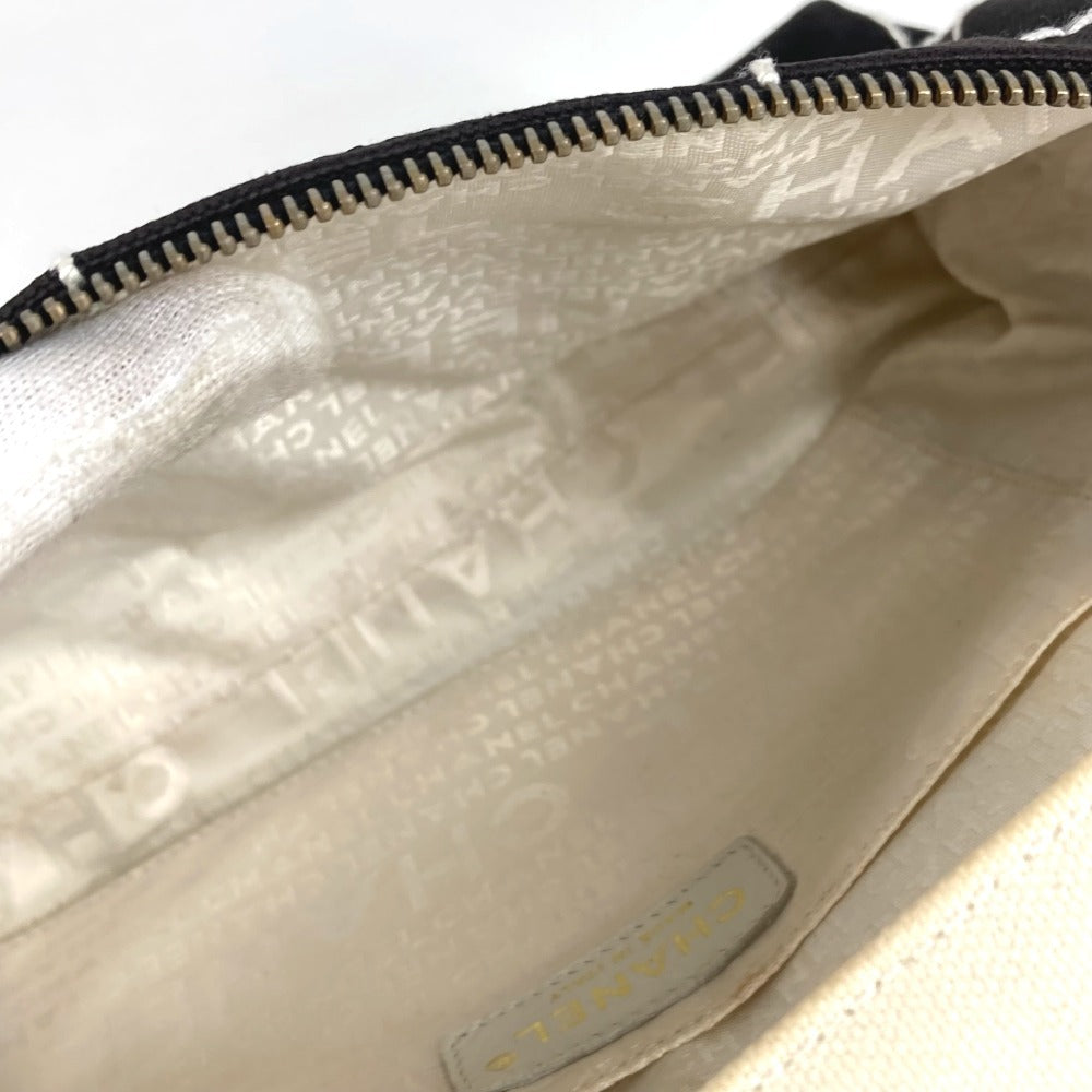 CHANEL チョコバー CC ココマーク ロゴ カバン 肩掛け ハンドバッグ バイカラー ショルダーバッグ キャンバス ユニセックス ブラック